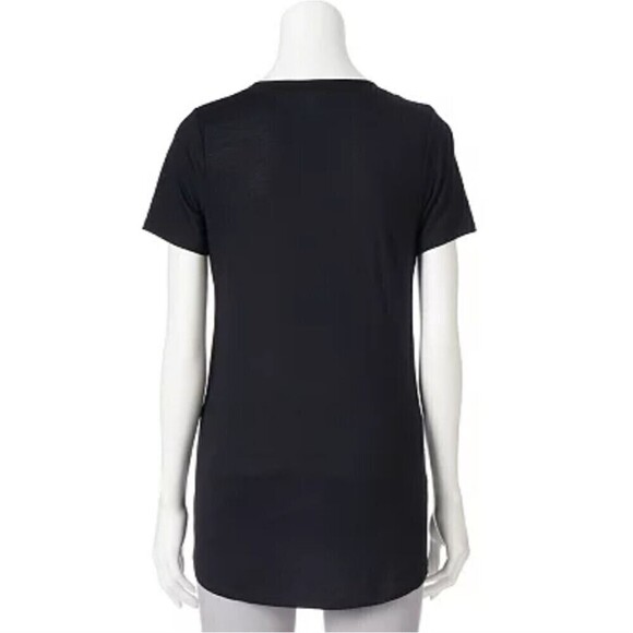 Disney Minnie Mouse V Neck Short Sleeve Black T Shirt Size Large - Picture 2 of 3